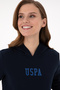 Women's Navy Blue Basic Hooded Sweatshirt 50289536 -Vr033 - 2
