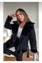 New Season Women's Belt Detailed Zr Leather Suede Coat Lq - 2