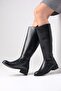 Vivien Black Color Back Zipper Thin Faux Fur Lined Women's Boots - 3