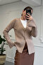 Camel Two Button Cardigan - 4