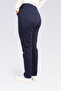 30234 Indigo Slim Legs Flexible Fabric Cotton Pants - 3