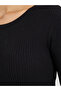 Solid Ribbed Knit Sweater Midi Dress - 3