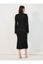Textured Knit Bell Sleeves Bodycon Midi Dress - 6