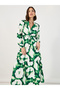 Tie-Dye Print Notch Neck A-Line Maxi Dress - 4