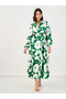Tie-Dye Print Notch Neck A-Line Maxi Dress - 3