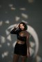 Women's Black Mini Double Sequins Suit Nbdf096 - 2