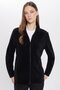 Unisex Standard Fit Full Zip Anti-Pilling Cold-Resistant Black Fleece Cardigan - 3