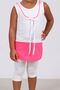 1705-1 Children's Swimsuit Set-White-Phosphorescent Pink - 4