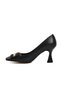 312181   Black Skin Women's Stone Heeled Shoes - 2