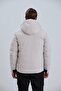 Men's Coat with Detachable Hooded Pocket Detail - 7