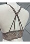 Women's Mink Backing Front Clip Back Detail Half Bralet Single Bra - 2