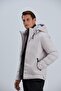Men's Coat with Detachable Hooded Pocket Detail - 3