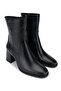 Women's Genuine Leather Black Leather Heeled Boots - 2