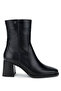 Women's Genuine Leather Black Leather Heeled Boots