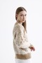 Women's Knitwear Cardigan - Snow Pattern, Metallic Button - 3