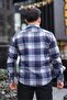 Navy Blue Plaid Regular Fit Lumberjack Shirt - 2450 - 3