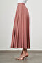 Crepe Knitted Pleated Dusty Rose Skirt - 3