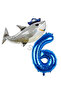 Pirate Shark and 6 Years Old Balloon Set Pirate Shark Concept Birthday Foil Balloon Set - 2