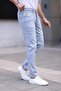 Men's Slim Fit Lycra Jeans Ice Blue with Studs