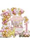 Giraffe Themed Pink Age Crowned Foil Birthday Party Set Ornament - 2
