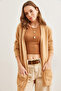 Women's Camel Pocket Soft Textured Beard Cardigan Hrk- 19000320 - 5