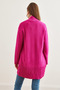 Women's Fuchsia Pocket Collar Detailed Soft Textured Knitwear Cardigan Hrk- 19000322 - 7