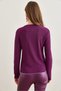 Women's Purple Stand Collar Baby Overlock Detailed Knitted Blouse Blz- 19002783 - 2