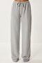 Women's Gray Melange Soft Loose Knitted Pants Ub00295 - 3