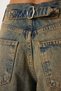 Women's Dark Blue High Waist Faded Effect Baggy Jeans Ut00027 - 9