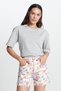 Crew Neck Gray Women's T-Shirt W241608035-Crew Neck T-Shirt - 2