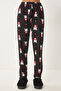 Women's Black Patterned Soft Textured Knitted Pajama Bottoms Ce00089 - 6