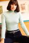 Women's Mint Green Half Fisherman Raised Camisole Sweatshirt BLZ-19000599 - 3