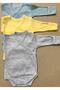 Baby Boy Blue Gray Yellow Double Breasted Badi Set of 3 - 4