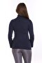 Large Size Full Fisherman Viscose High-Neck Navy Blue Bodysuit - 2