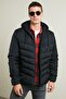 Slim Fit Hooded Cotton Men's Coat with Pockets 5712070