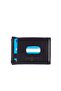 Perforated Inside Snap Opening Credit Card Holder Wallet 7 Compartments Faux Leather Black KNP-6S Model