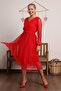 Belted V Polka Dot Tutu Dress 583308 - 4