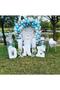 100 Pieces Blue White Gray Metallic Balloons And Balloon Chain