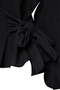 Black Textured Double Breasted Tie Shirt Collar Woven Plus Size Blouse Tbbaw25Af00036 - 7