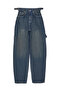 More Sustainable Koyu Mavi Yıkama Efektli Bol Kesim Yüksek Bel Loose Baggy Jeans TWOAW24JE00308 - 12