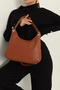 Ring Detailed Lined Soft Leather Casual Women's Bag with Adjustable Shoulder Strap - 2