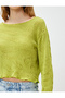Long Sleeve T-Shirt Mesh Crop Crew Neck Openwork - 5