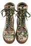 Women's Vegan Leather Green Long Boots - Your Voice Is Like A Song To Me Design - 3