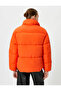 Short Puffer Jacket Stand Collar Large Pocket Snap Fastener - 4