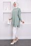 Mint Crew Neck Mercerized Loose Knitwear Tunic - 3