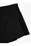 Viscose Mixed - Elastic Waist Shorts Skirt, Pleat Detailed - 3