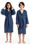 Hooded Muslin Bathrobe - Navy Blue Color - Bathrobe for Children