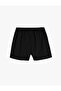 Viscose Mixed - Elastic Waist Shorts Skirt, Pleat Detailed - 2