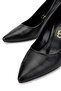 Women's Genuine Leather Black Heeled Shoes - 4