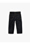 Denim Pants with Pocket Detail and Elastic Waist Cotton - 2